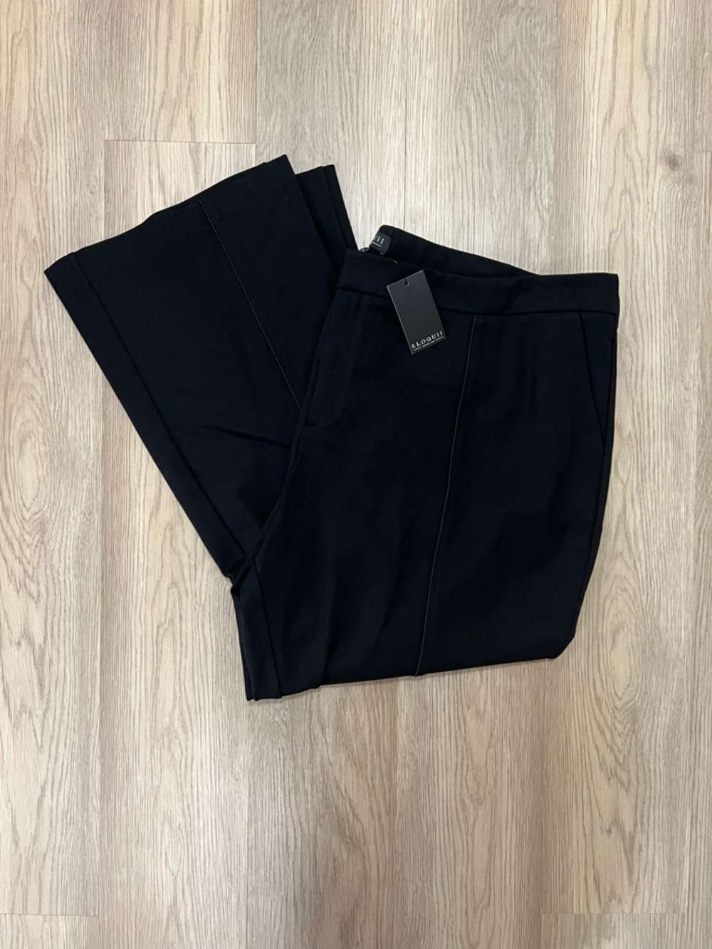 Eloquii Black Flare Dress Pants High Rise Stretch Size 28 NWT